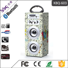 Professional Karaoke Wood Speaker Sound Box with MIC input and USB/FM radio